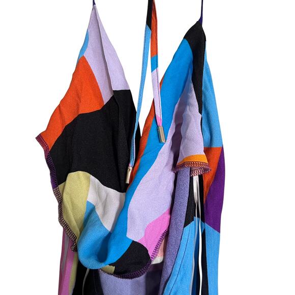 AFRM Rowland Abstract Color Block Maxi Dress Multicolor Women’s L NWT - Picture 6 of 10